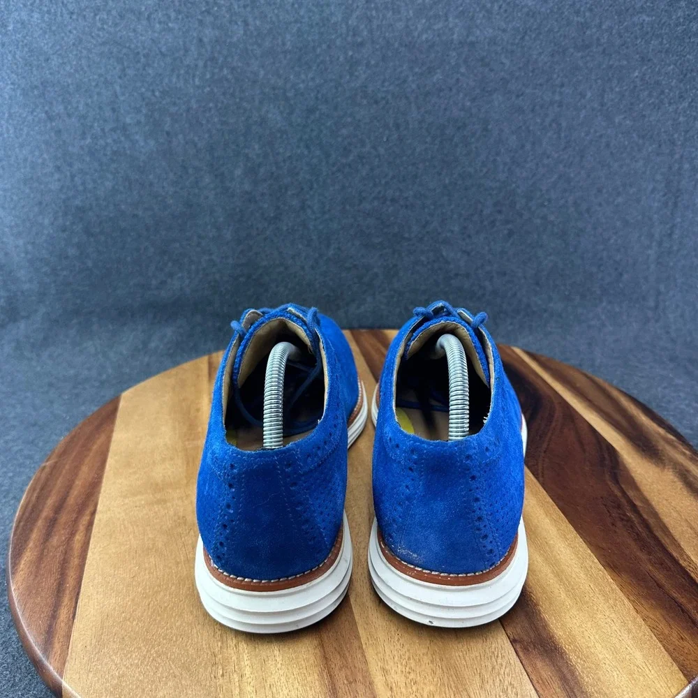 Cole Haan Mens Sz 10 Vibrant Blue Suede Zerogrand Oxford Sneakers Comfort C14284